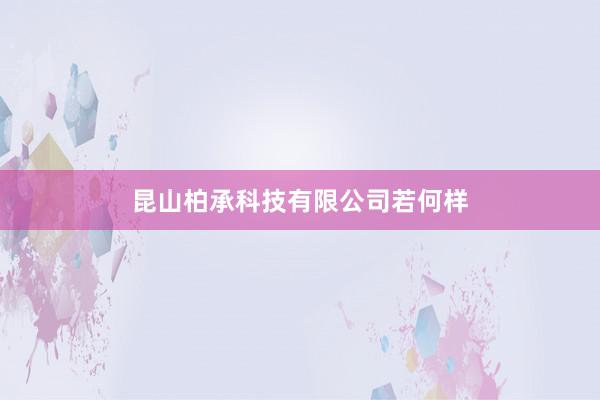 昆山柏承科技有限公司若何样